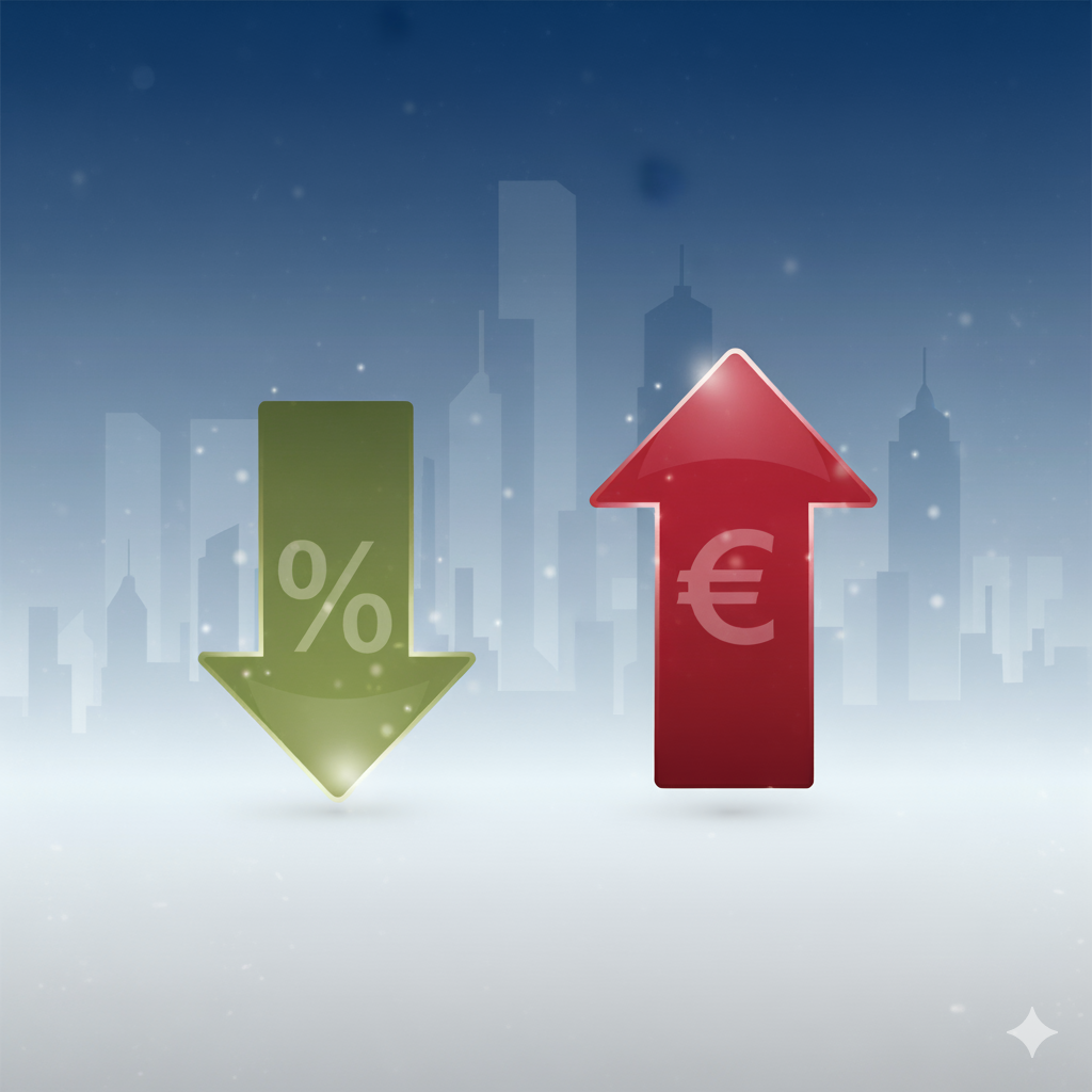 Wenn die Preise steigen, wird auch der Kredit teurer, trotz gefallener Zinsen