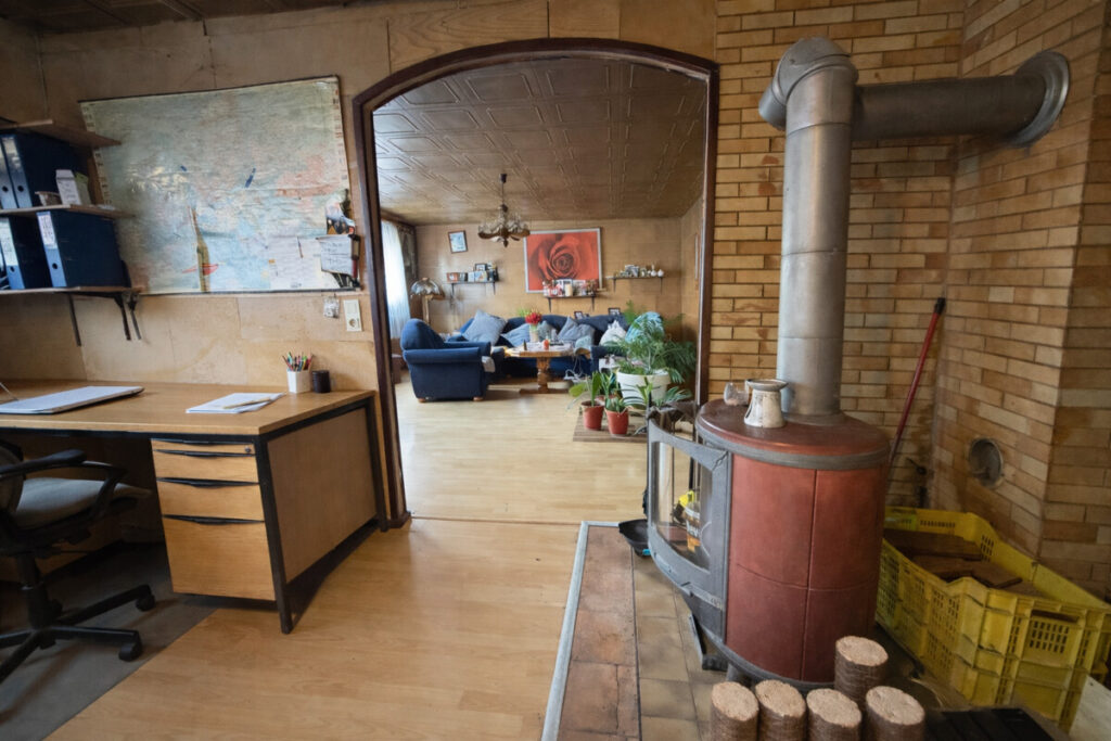 Wohnzimmer + Holzofen
